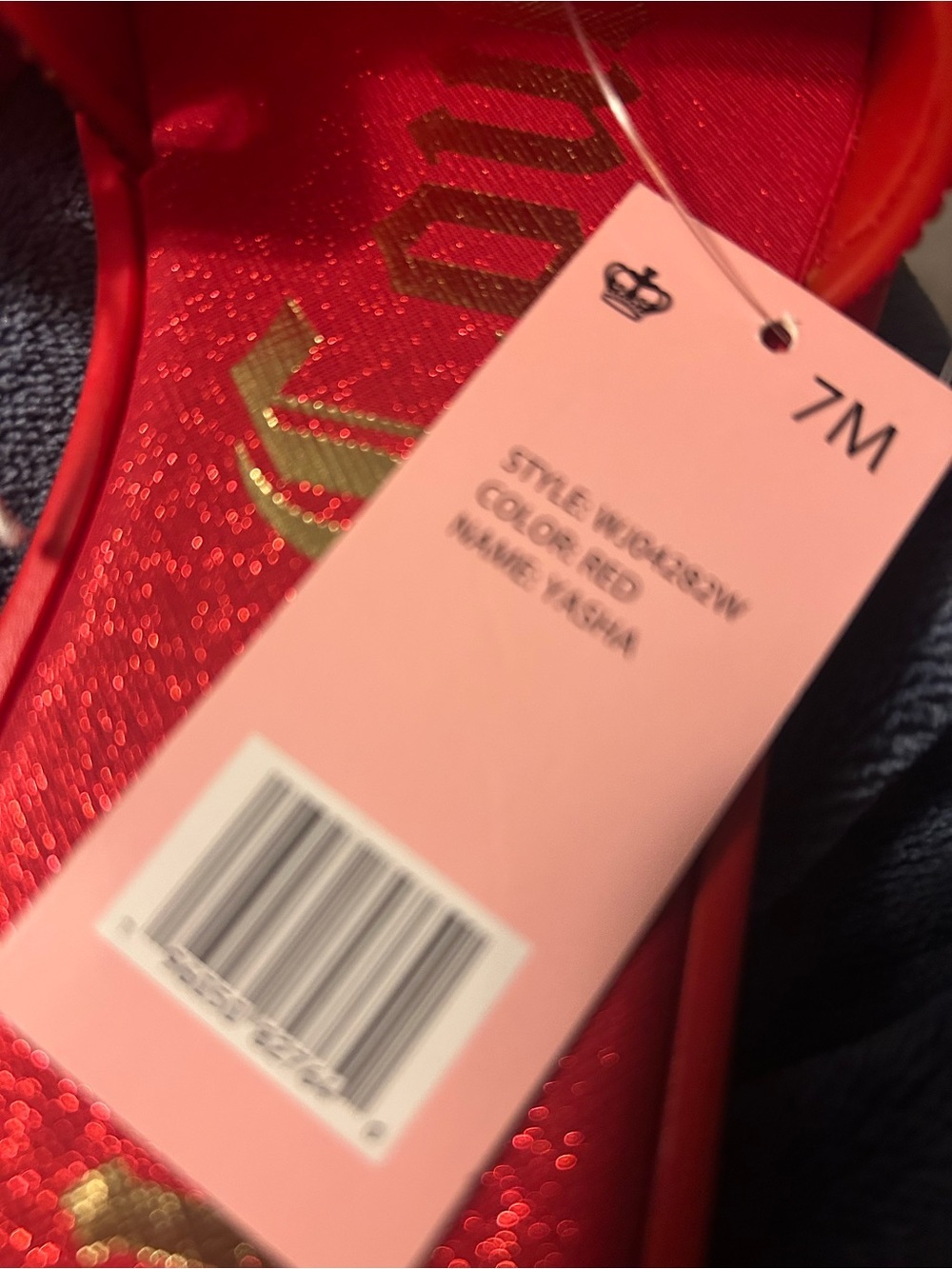Juicy Couture Red Rhinestone Slide Sandals